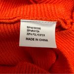 None Vibrant Orange V-Neck Sweater with Lace Detail Photo 4
