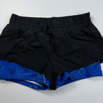 Zella ‎ Running Shorts Athletic Layered Black Blue Geometric Size S Photo 0