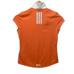 Adidas  Womens HEAT RDY 3Striped Athletic Golf Polo Shirt Coral Fusion Medium NWT Photo 2