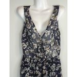 ASTR Navy Floral Sleeveless Romper Womens M V-Neck Summer Weekend Playsuit Photo 2
