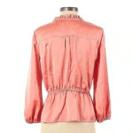 J.Crew | V-neck Button-detail Peplum Blouse Top Pink Coral Size 2 XS Photo 2