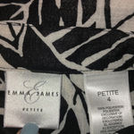 Emma James  Petite Floral Button Up Black Shirt Size 4 Photo 2