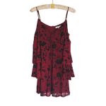 Honey Belle Velvet Burnout Cold Shoulder Mini Dress Small Red Ruffle Sleeve Whimsigoth Fairy Photo 1