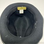 Anthropologie  Bettina Wool Fedora Black Gray Ribbon Band Classic Women’s Hat Photo 2
