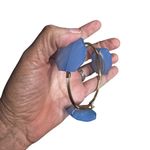 Acrylic Blue and Faux Gold Wire Bracelet Chunky Stone Photo 8