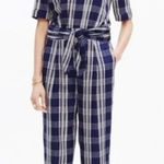 Madewell MOTT TIE WAIST PLAID JUMPSUIT Photo 0