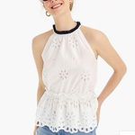 J.Crew white eyelet peplum top Photo 0