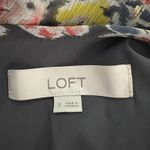 Loft  Dress Womens Small‎ Black Pink Floral Flower Gold Shimmer Ruffle Feminine Photo 6