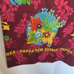Papua New Guinea Sarong Wrap With Floral Design & PNG Flag Accents pink maroon Size undefined Photo 2