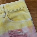 Forever 21 Pastel Yellow Pink Blue Denim Colorful Distressed Summer Shorts Sz 31 Photo 7