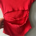 Princess Polly Red Ribbed Nicola Bodysuit Size 6 Photo 2