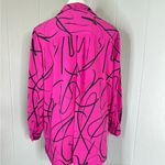 Investments  Pink and Black Abstract Button Down Shirt Photo 1
