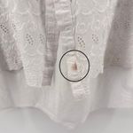 Aura  White Eyelet Embroidered Tunic‎ Top Shirt Dress XL Cotton Blend Button Up Photo 6