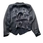 Piacere Chiffon blouse Metallic Black Plus Size 24 Sheer Sleeves Formal elegant Photo 7