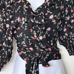 Ganni  38 US M Printed Georgette Floral Wrap  ruffle Blouse Top Photo 9
