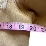 Aziza Y2K Faux Fur Suede Fur Lined Coat 3 Button Jacket Tan XL Photo 3