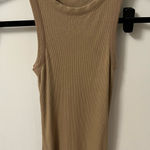 We Wore What  Beige Ribbed Knit Top Photo 0