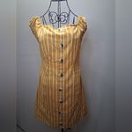 Derek Heart  Mustard Striped Off-Shoulder Mini Dress Photo 2
