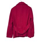 CAbi Women Peacoat Jacket Tea Coat Style 619 Wool Blend Burgundy Red Plus Sz. 14 Photo 5