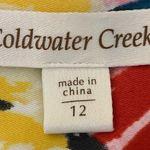 Coldwater Creek  abstract colorful floral buttoned jacket w/Pockets Size 12 EUC Photo 7