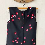 Kate Spade  Live Colorfully Black cherry blossom sleeveless top 00 button back Photo 4