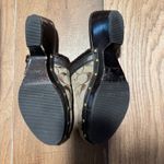 Coach Signature Clog Mules Vintage Shearling Trim Wooden Heel Slides 6.5 Photo 4