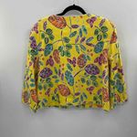 REDD Jeans Blazer Jacket‎ Womens 16 Spring Yellow Floral Textured Cotton Vintage Photo 5