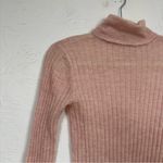 ZARA  Pink Alpaca Wool Blend Ribbed Turtleneck Sweater Womens S Pullo Preppy Fall Photo 4