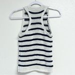 Madewell Crochet-Knit Crewneck Sweater Tank in Ivory and Navy Size XXS Photo 10