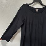 J Jill 3/4 Sleeves Stretch Jersey Tunic Dress Knee Length Black Medium Petite MP Size undefined Photo 2