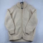 Vtg‎ 60s Mary Maxim Hand Knit Zip Up Cardigan Sweater Deer Stag Cottagecore XL Brown Photo 2