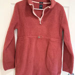 Gap ‎ Maternity Sherpa Pullover Cozy Half Zip Sweatshirt Coral Pink S Photo 0