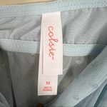 Colsie Crop Top Women M Baby Blue Sheer Mesh Corset Metallic Polka Dot Fairycore Size M Photo 2