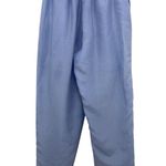 Oleg Cassini Vintage 80s Silk Pants Women’s M Blue Loose Fit Elastic Tie Waist Size M Photo 2