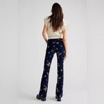 Free People NWT Driftwood Wyatt Velvet Flare Pants Navy Size 28x34 Floral Embroidery Photo 1