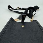 Crossbody Pebbled Faux Leather Pouch with Strap Black Gold One Size Photo 4