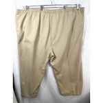 Woman Within Plus Size 36T Cropped Pants Capri Light Brown Cotton Elastic 1572 Photo 3