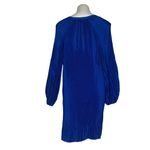 Banana Republic Blue Dress Micro Pleated Loose Fit Balloon Sleeves Size Medium Photo 1