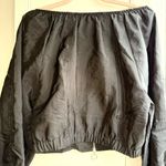 Topshop Black taffeta balloon sleeve double zip crop top size Small Photo 5