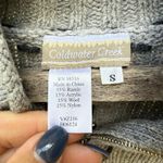 VTG 90s Coldwater Creek Cabincore Bear Pine Tree 1/4 Zip Sweater Gray Plaid S Photo 2