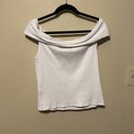 Madewell  Womens White Ribbed‎ Off-the-Shoulder Top Size Large NWT Photo 4