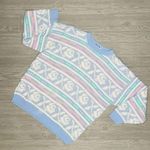 Vintage pastel chunky knit rose sweater harajuku oversized shirt medium Pink Photo 0