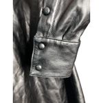 The Kooples  Faux Leather Button Up Blouse Size 2 Black Long Sleeve Photo 7
