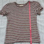 Madewell  Black and Red Striped Short Sleeve Top Photo 6