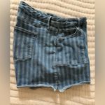 Good American  Porkchops Cuttoff Blue Striped Jean Shorts 3” Inseam‎ Women’s 16 Photo 5