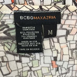 BCBGMAXAZRIA Strappy Geometric Floral Print Sheath Dress V Neck Womens S… Photo 2