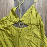 Lime Green Spaghetti Strap‎ Cutout Maxi Slip Dress with Pockets Size 12 NWT Y2K Photo 8