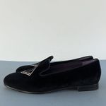 Ralph Lauren Purple Label Alonzo Monogram Bullion Black Velvet Slippers Size 6 Photo 3