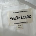 Selfie Leslie  Mini Dress‎ White Smocked Ruffle Neck Long Sleeves Whimsy Size XL Photo 8