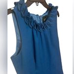 J.Crew  Suiting Wool Blend Ruffle Neck Sheath Dress, Blue Size 0 Photo 2